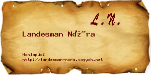 Landesman Nóra névjegykártya
